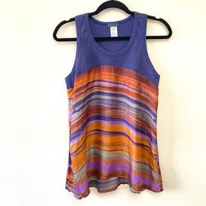 Anthropologie Left of Center silk racerback tank blouse size XS